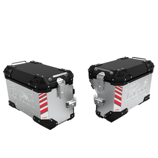 Кофри бокові Loboo Pike Tracker 45л +38л Silver P45L-SL+P38R-SL фото